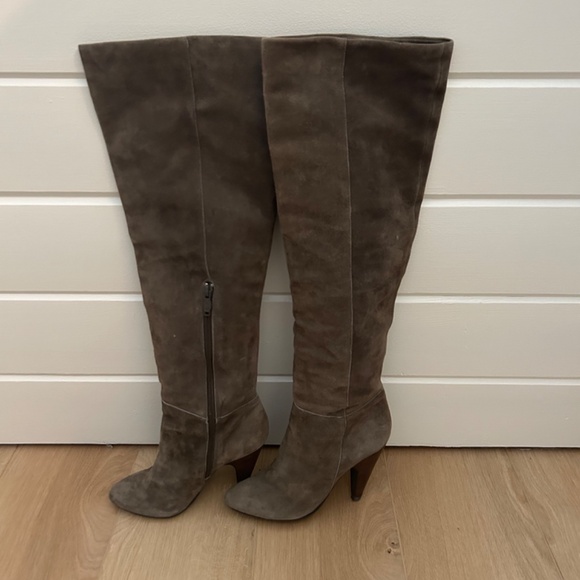 Ash from Revolve Over the Knee Boot Suede Taupe - Picture 6 of 6